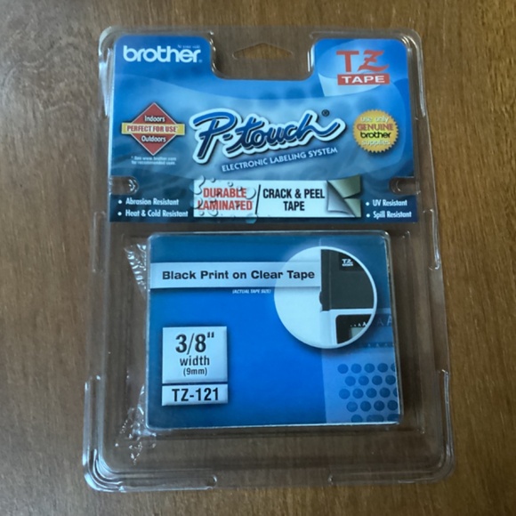 Brother TZ-121 P-touch Electronic Labeling System Tape 3/8” width (9mm) - Picture 4 of 7